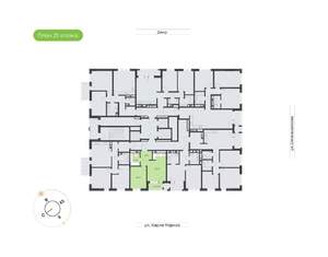 1-к квартира, вторичка, 43м2, 21/24 этаж