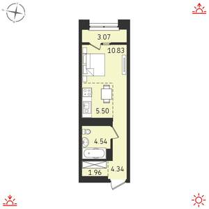 Студия квартира, вторичка, 30м2, 18/19 этаж