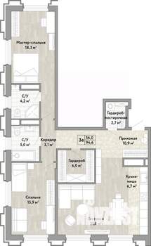 3-к квартира, вторичка, 95м2, 5/21 этаж