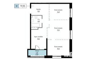 3-к квартира, вторичка, 72м2, 3/17 этаж