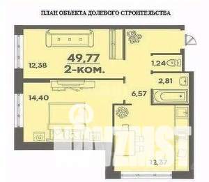 2-к квартира, сданный дом, 50м2, 14/25 этаж