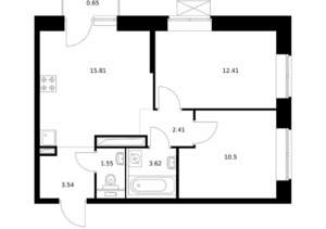 2-к квартира, вторичка, 50м2, 8/10 этаж