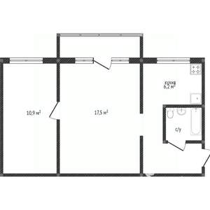 2-к квартира, вторичка, 44м2, 5/5 этаж