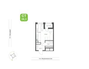 1-к квартира, вторичка, 28м2, 10/20 этаж