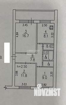 3-к квартира, вторичка, 59м2, 3/5 этаж