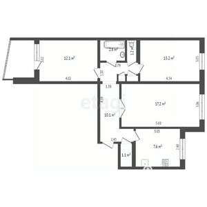3-к квартира, вторичка, 65м2, 3/10 этаж