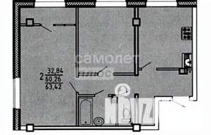 2-к квартира, вторичка, 62м2, 5/9 этаж