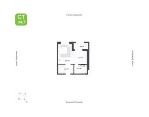 1-к квартира, вторичка, 37м2, 7/13 этаж