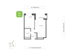 1-к квартира, вторичка, 41м2, 15/24 этаж