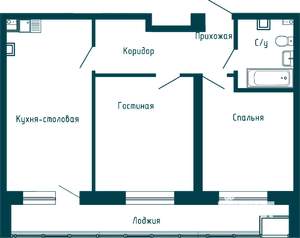 3-к квартира, строящийся дом, 69м2, 7/16 этаж