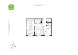 2-к квартира, вторичка, 55м2, 15/16 этаж