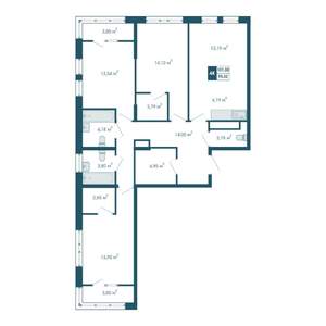 4-к квартира, строящийся дом, 101м2, 12/15 этаж