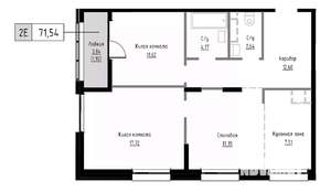 2-к квартира, вторичка, 72м2, 3/9 этаж