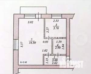 1-к квартира, вторичка, 31м2, 2/5 этаж