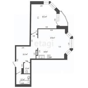 2-к квартира, вторичка, 55м2, 7/25 этаж