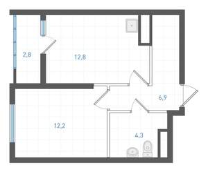 1-к квартира, вторичка, 38м2, 7/25 этаж