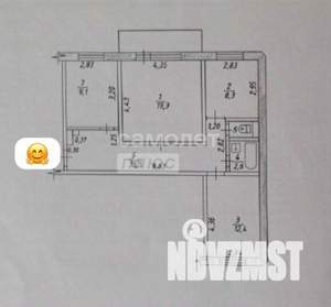 3-к квартира, вторичка, 69м2, 8/9 этаж