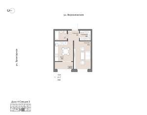 1-к квартира, вторичка, 34м2, 8/9 этаж