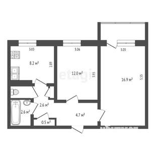 2-к квартира, вторичка, 49м2, 4/6 этаж