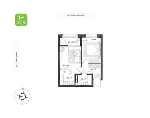 1-к квартира, вторичка, 40м2, 5/9 этаж