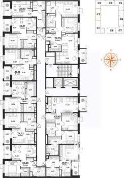 2-к квартира, вторичка, 35м2, 7/10 этаж