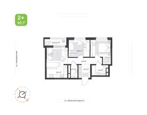2-к квартира, вторичка, 62м2, 20/21 этаж