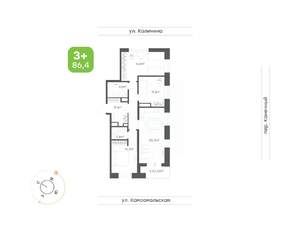 3-к квартира, вторичка, 86м2, 12/24 этаж