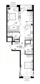 3-к квартира, строящийся дом, 71м2, 3/17 этаж