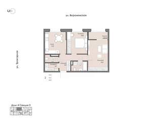 2-к квартира, вторичка, 57м2, 8/9 этаж
