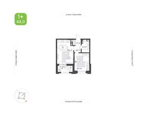 1-к квартира, вторичка, 43м2, 3/13 этаж