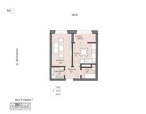 1-к квартира, вторичка, 34м2, 12/16 этаж