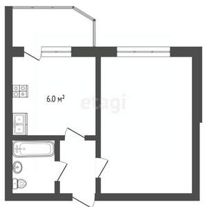 1-к квартира, вторичка, 35м2, 1/5 этаж