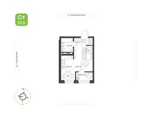 1-к квартира, вторичка, 28м2, 19/20 этаж