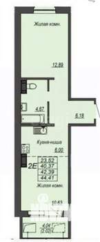 2-к квартира, вторичка, 42м2, 4/11 этаж