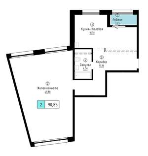 2-к квартира, вторичка, 91м2, 9/20 этаж