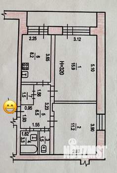 2-к квартира, вторичка, 48м2, 1/2 этаж