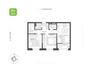 2-к квартира, вторичка, 59м2, 20/20 этаж