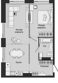 2-к квартира, вторичка, 62м2, 14/25 этаж