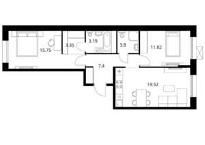 2-к квартира, вторичка, 65м2, 5/10 этаж
