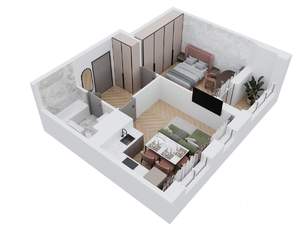 1-к квартира, вторичка, 43м2, 12/16 этаж