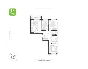 3-к квартира, вторичка, 77м2, 5/21 этаж