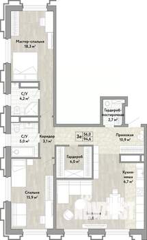 3-к квартира, вторичка, 95м2, 3/21 этаж