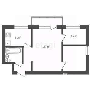 3-к квартира, вторичка, 42м2, 3/5 этаж