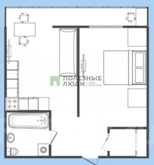 1-к квартира, вторичка, 46м2, 13/24 этаж