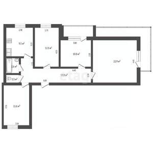 4-к квартира, вторичка, 85м2, 2/9 этаж