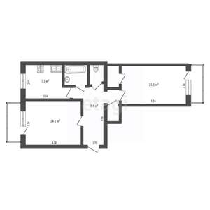 2-к квартира, вторичка, 53м2, 6/7 этаж