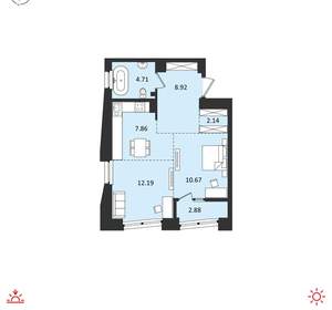 2-к квартира, вторичка, 49м2, 4/18 этаж