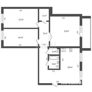 4-к квартира, вторичка, 100м2, 2/10 этаж