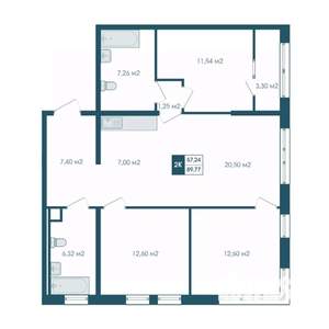 4-к квартира, строящийся дом, 90м2, 10/15 этаж