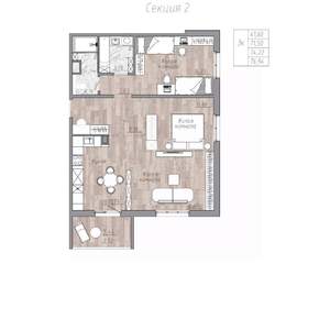 3-к квартира, строящийся дом, 74м2, 4/4 этаж